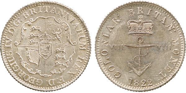 1/8 Долар Британська імперія (1497 - 1949) Срібло Георг IV (1762-1830)