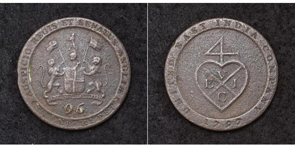 1/96 Rupee Compagnie anglaise des Indes orientales (1757-1858) Cuivre 