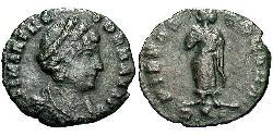 1 AE4 / 1 Фоллис Римская империя (27BC-395) Бронза Theodora (500-548)