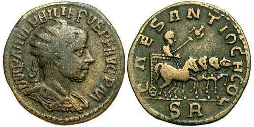 1 AE_ Impero romano (27BC-395) Bronzo Filippo II (237-249)