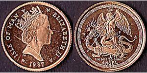 1 Angel Isle of Man Gold Elizabeth II (1926-2022)