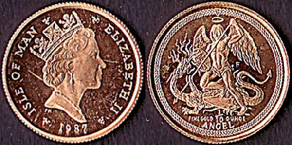 1 Angel Isle of Man Gold Elizabeth II (1926-2022)