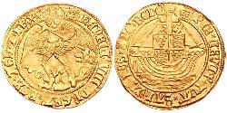 1 Angel Kingdom of England (927-1649,1660-1707) Gold Henry VIII (1491 - 1547)