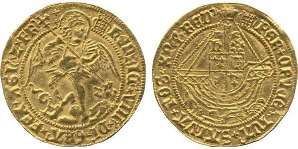 1 Angel Kingdom of England (927-1649,1660-1707) Gold Henry VIII (1491 - 1547)