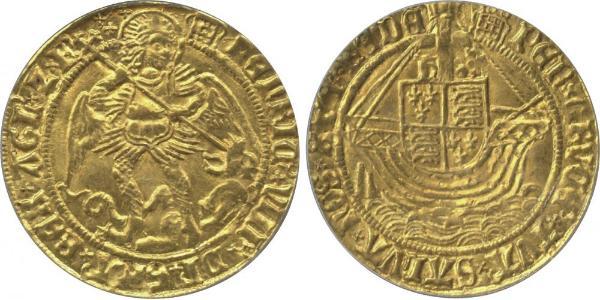 1 Angel Kingdom of England (927-1649,1660-1707) Gold Henry VIII (1491 - 1547)