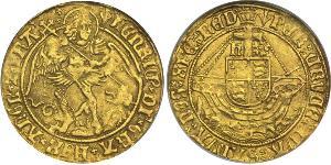 1 Angel Reino de Inglaterra (927-1649,1660-1707) Oro Enrique VIII (1491 - 1547)