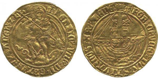 1 Angel Reino de Inglaterra (927-1649,1660-1707) Oro Enrique VIII (1491 - 1547)