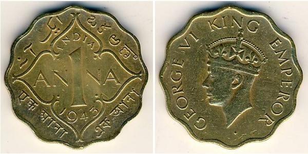 1 Anna Raj britannique (1858-1947) Cuivre/Nickel George VI (1895-1952)