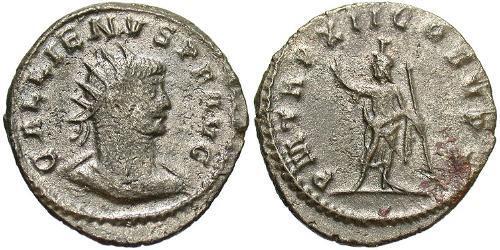 1 Antoninian Römische Kaiserzeit (27BC-395) Billon Silber Gallienus (218-268)