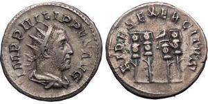 1 Antoninian Römische Kaiserzeit (27BC-395) Silber Philipp I (204-249)