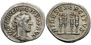 1 Antoninian Römische Kaiserzeit (27BC-395) Silber Philipp I (204-249)