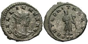 1 Antoninian Römische Kaiserzeit (27BC-395) Silber/Kupfer Gallienus (218-268)