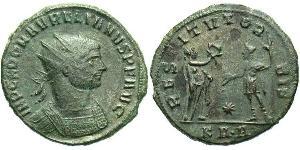 1 Antoninian Römische Kaiserzeit (27BC-395) Silber/Kupfer Aurelian (215-275)