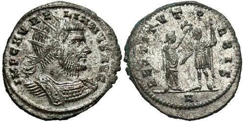 1 Antoninian Römische Kaiserzeit (27BC-395) Silber/Kupfer Aurelian (215-275)