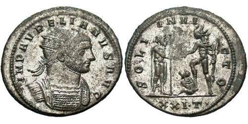 1 Antoninian Römische Kaiserzeit (27BC-395) Silber/Kupfer Aurelian (215-275)