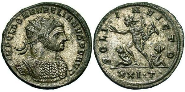1 Antoninian Römische Kaiserzeit (27BC-395) Silber/Kupfer Aurelian (215-275)