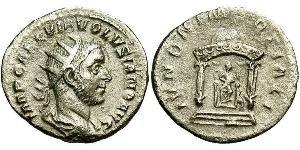 1 Antoniniano Impero romano (27BC-395) Argento Volusiano (235-253)