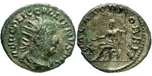 1 Antoniniano Impero romano (27BC-395) Argento Gallieno (218-268)