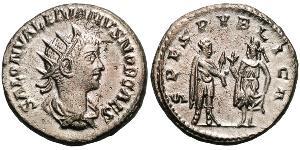 1 Antoniniano Impero romano (27BC-395) Argento Cornelio Salonino (242 - 260)