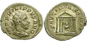 1 Antoniniano Impero romano (27BC-395) Argento Filippo I (204-249)