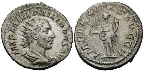 1 Antoniniano Impero romano (27BC-395) Argento Filippo I (204-249)