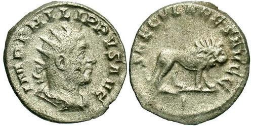 1 Antoniniano Impero romano (27BC-395) Argento Filippo I (204-249)