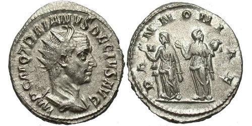 1 Antoniniano Impero romano (27BC-395) Argento Traiano Decio (201-251)