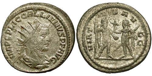 1 Antoniniano Impero romano (27BC-395) Argento Gallieno (218-268)