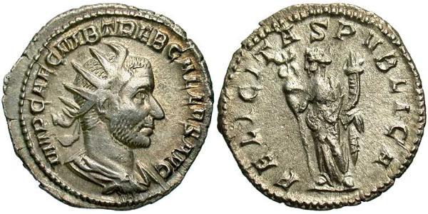 1 Antoniniano Impero romano (27BC-395) Argento Treboniano Gallo (206-253)