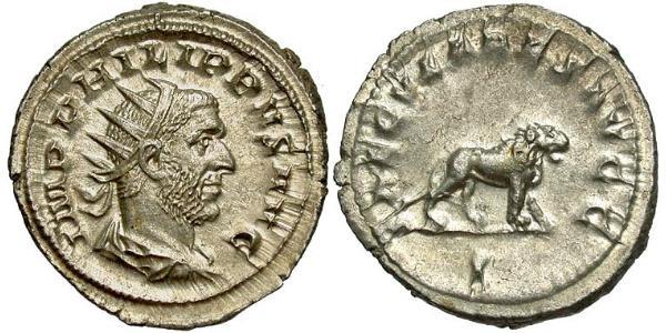 1 Antoniniano Impero romano (27BC-395) Argento Filippo I (204-249)