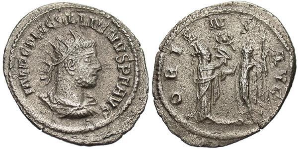1 Antoniniano Impero romano (27BC-395) Biglione Argento Gallieno (218-268)