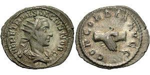 1 Antoniniano Imperio romano (27BC-395) Bronce Herenio Etrusco (227-251)