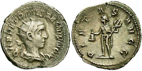 1 Antoniniano Impero romano (27BC-395) Bronzo Erennio Etrusco (227-251)