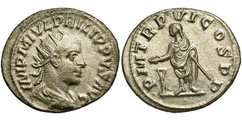 1 Antoniniano Imperio romano (27BC-395) Plata Felipe II (237-249)