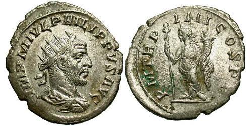 1 Antoniniano Imperio romano (27BC-395) Plata Felipe I (204-249)