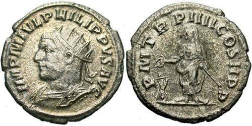 1 Antoniniano Imperio romano (27BC-395) Plata Felipe I (204-249)