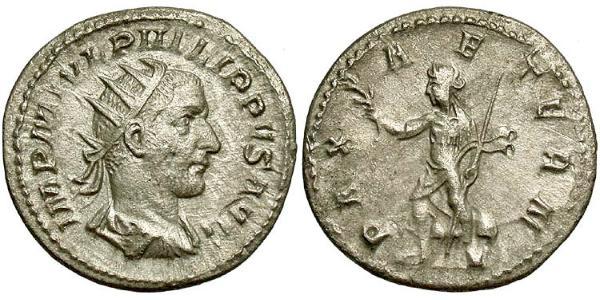1 Antoniniano Imperio romano (27BC-395) Plata Felipe I (204-249)