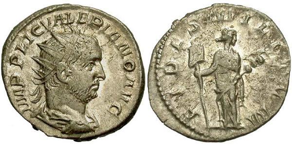 1 Antoniniano Imperio romano (27BC-395) Plata Valeriano I (193-260)