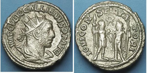 1 Antoniniano Imperio romano (27BC-395) Plata Galieno (218-268)