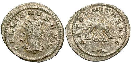 1 Antoniniano Impero romano (27BC-395) Rame/Argento Gallieno (218-268)