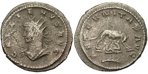 1 Antoniniano Impero romano (27BC-395) Rame/Argento Gallieno (218-268)