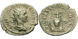 1 Antoninianus Roman Empire (27BC-395) Bronze Herennius Etruscus (227-251)