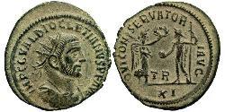 1 Antoninianus Roman Empire (27BC-395) Bronze Diocletian (244-311)