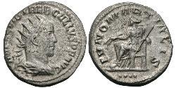 1 Antoninianus Roman Empire (27BC-395) Silver Trebonianus Gallus (206-253)