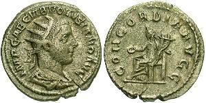 1 Antoninianus Roman Empire (27BC-395) Silver Volusianus (235-253)