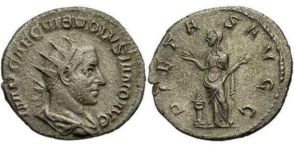 1 Antoninianus Roman Empire (27BC-395) Silver Volusianus (235-253)