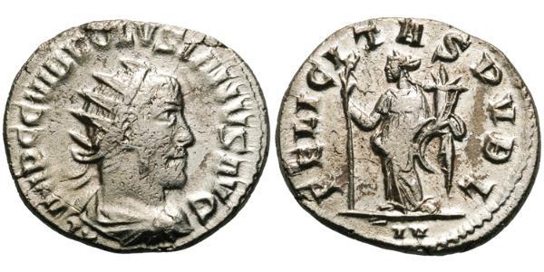 1 Antoninianus Roman Empire (27BC-395) Silver Volusianus (235-253)