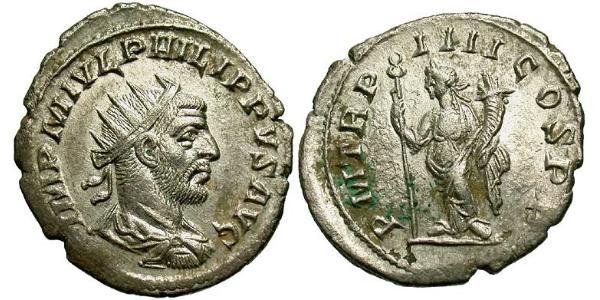 1 Antoninianus Roman Empire (27BC-395) Silver Philip the Arab (204-249)