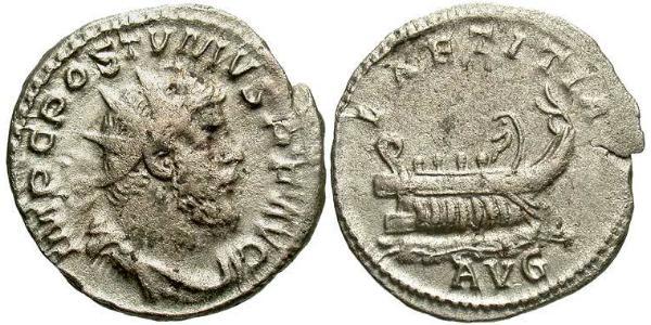1 Antoninianus Gallic Empire (260-274) 銀 Postumus (260-268)