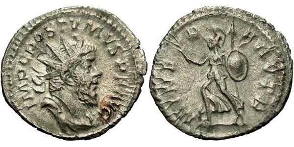 1 Antoninianus Gallic Empire (260-274) 銀 Postumus (260-268)